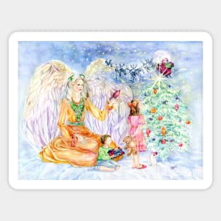 Christmas Tidings Holly Angel Sticker